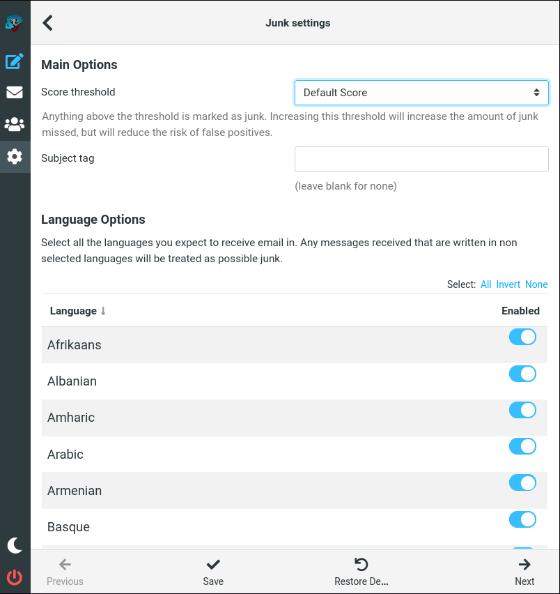 Antispam Settings